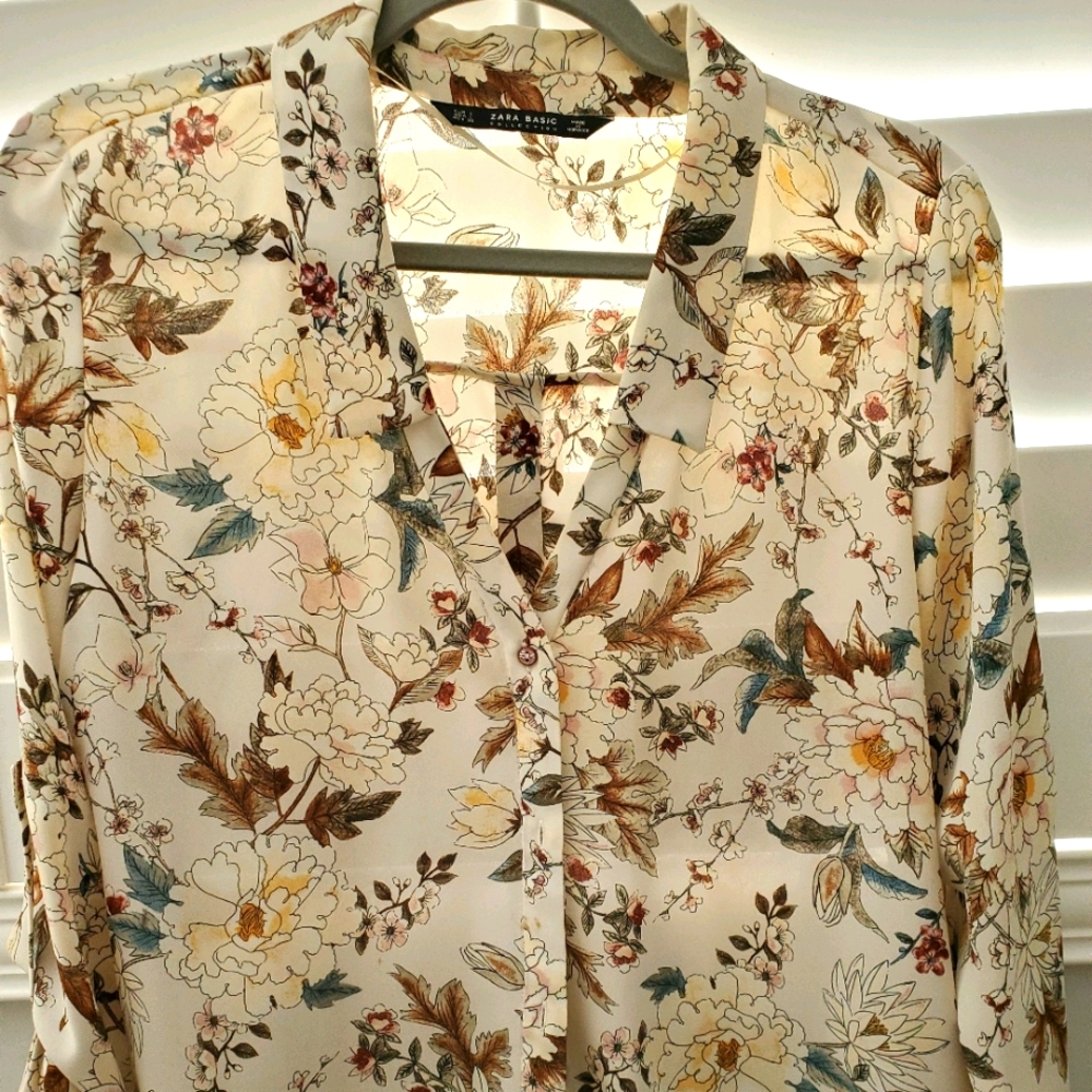 Zara Basics Button Blouse Large